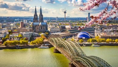 Ariel View of beautiful Germany City.