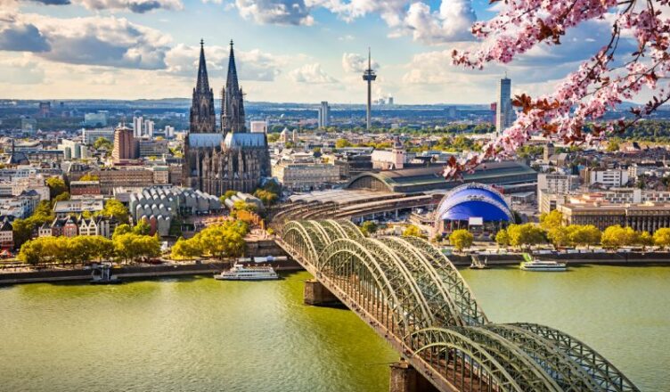 Ariel View of beautiful Germany City.