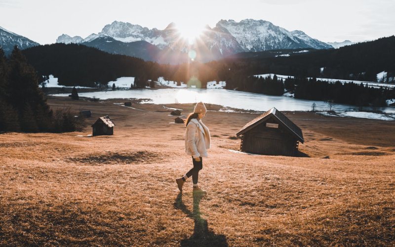 A girl wearing winter clothes at a place in Germany